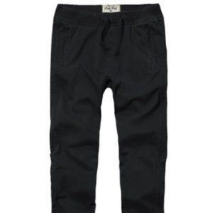 Brand New Mens Sporty On-trend Slim Fit Low-rise Twill Joggers Pants Black 40023